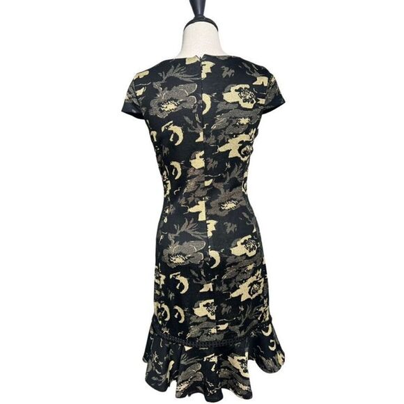 Badgley Mischka NWT Modelle Black & Gold Cocktail Dress Party Dress 6 - Picture 3 of 7